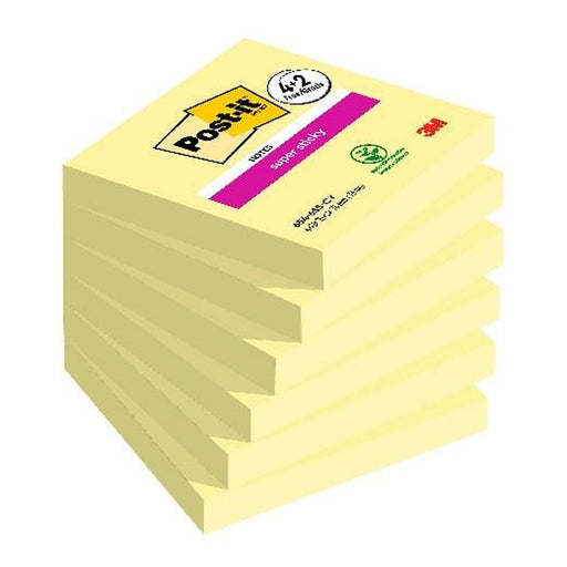 Notas Adesivas Post-it Super Sticky 90 Folhas 76 x 76 mm Amarelo (6 Unidades)