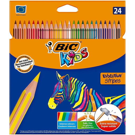 Lápis de cores Bic Kids Evolution Stripes Multicolor 24 Peças