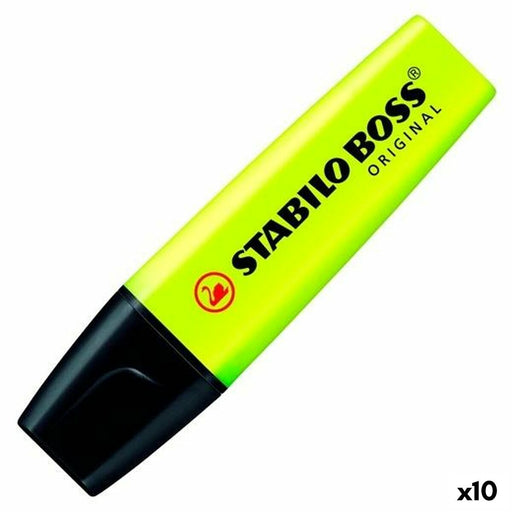 Marcador Fluorescente Stabilo Boss Amarelo 10 Unidades
