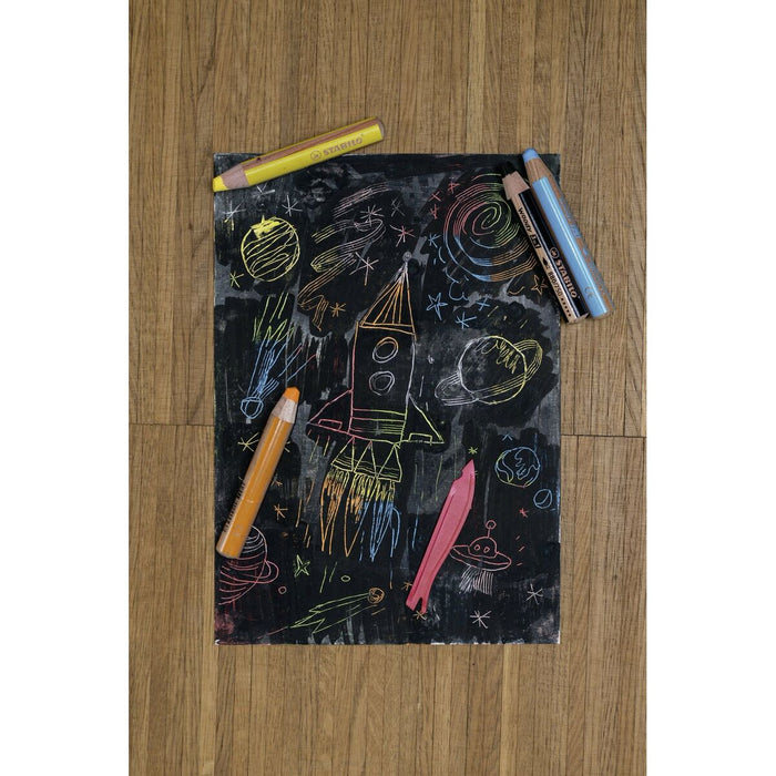 Lápis de cores Stabilo Woody Multicolor 3 em 1 6 Peças