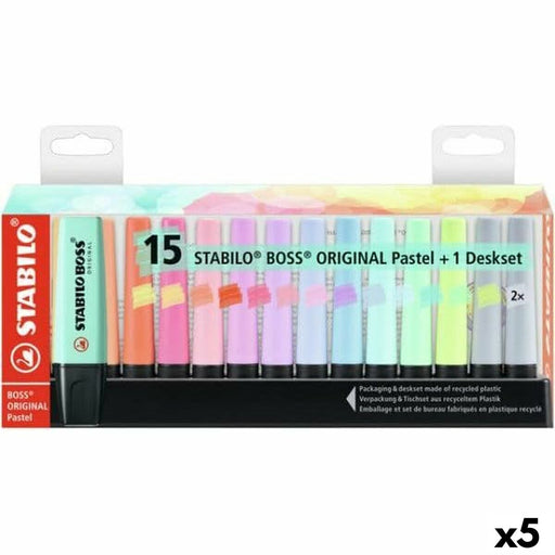 Conjunto de Marcadores Fluorescentes Stabilo Boss Multicolor (5 Unidades)