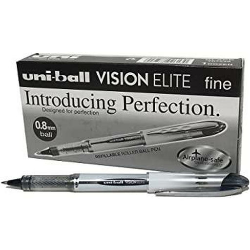Esferográfica de tinta líquida Uni-Ball Vision Elite UB-200 Preto 0,6 mm (12 Peças)