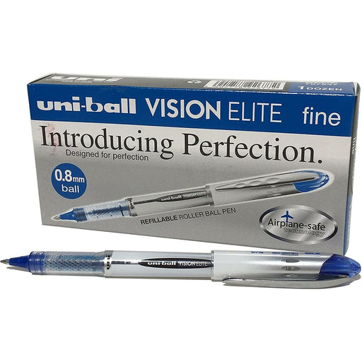 Biros de tinta líquida Uni-Ball Vision Elite UB-200 Azul 12 Unidades