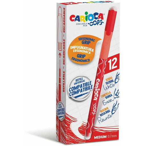 Caneta Carioca Oops Vermelho 0,7 mm (12 Unidades)