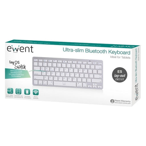 Teclado Bluetooth Ewent EW3161 Branco (Espanhol)