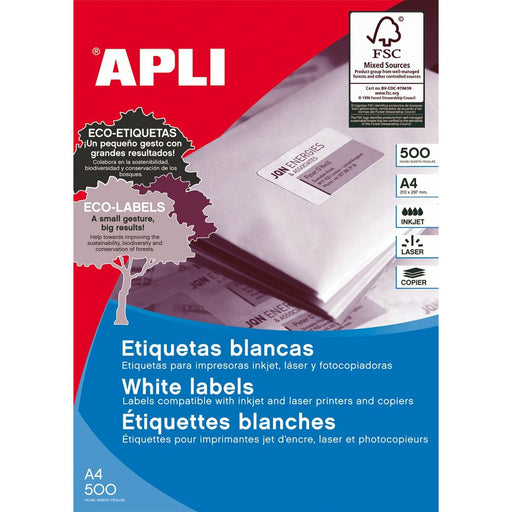 Etiquetas adesivas Apli   Branco Papel 500 Folhas 70 x 35 mm