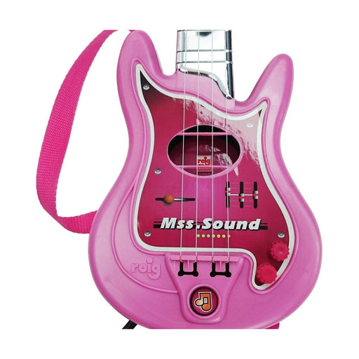 Guitarra Infantil Reig Microfone Cor de Rosa