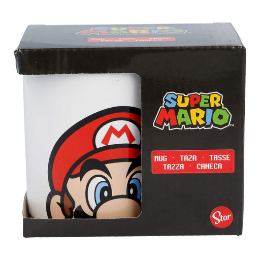 Caneca Super Mario Branco Cerâmica Vermelho (350 ml)