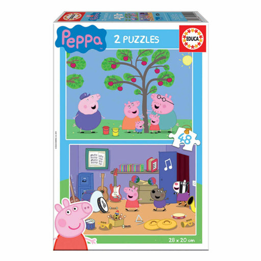 Set de 2 Puzzles   Peppa Pig         48 Peças 28 x 20 cm