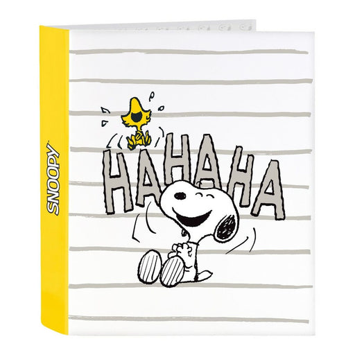 Pasta com argolas Snoopy Friends Forever Branco Amarelo A4 (40 mm)