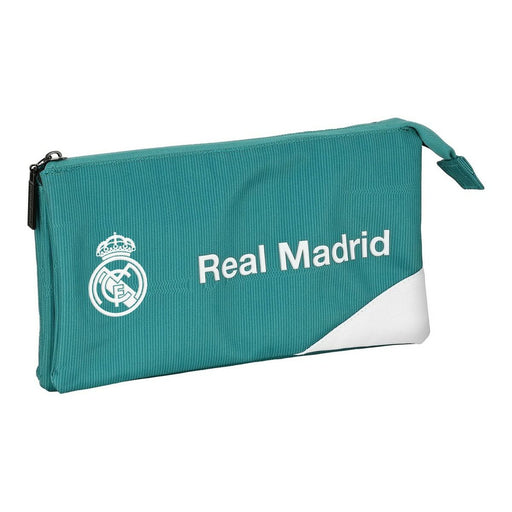 Bolsa Escolar Real Madrid C.F. Branco Verde Turquesa (22 x 12 x 3 cm)