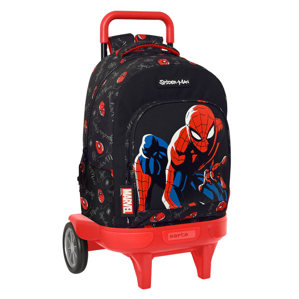 Mochila Escolar com Rodas Spiderman Hero Preto 33 X 45 X 22 cm