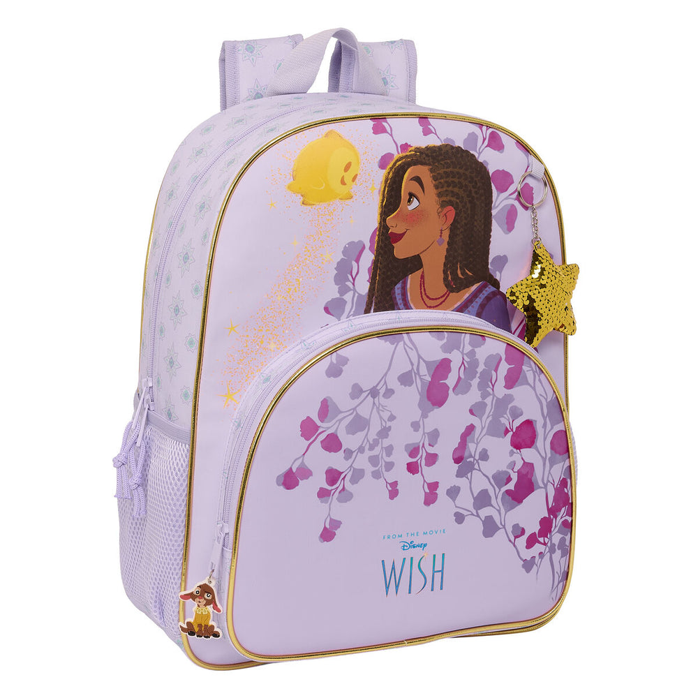 Mochila Escolar Wish Lilás 33 x 42 x 14 cm