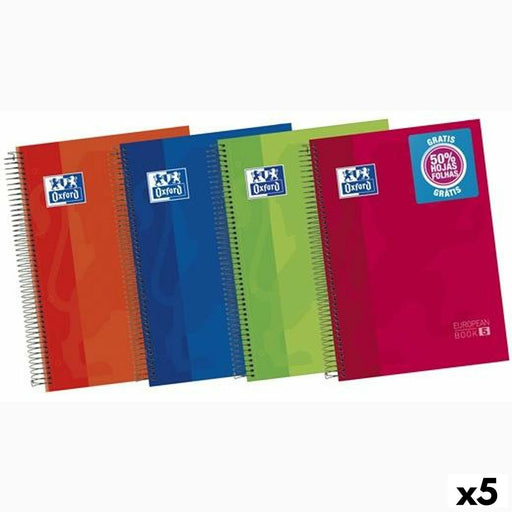 Caderno Oxford Multicolor A4 120 Folhas (5 Unidades)