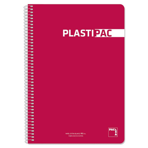 Caderno Pacsa Plastipac Vermelho Escuro 80 Folhas Din A4 (5 Unidades)