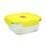 Lancheira Hermética Luminarc Pure Box Holy Quadrado Amarelo Vidro 1,22 L