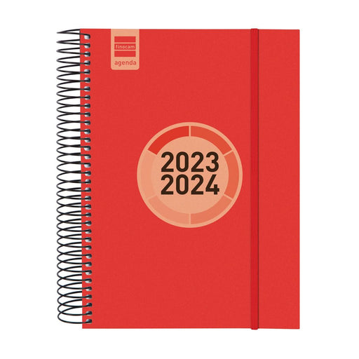 Agenda Finocam Espir Label 2023-2024 Escolar 15,5 x 21,2 cm Vermelho