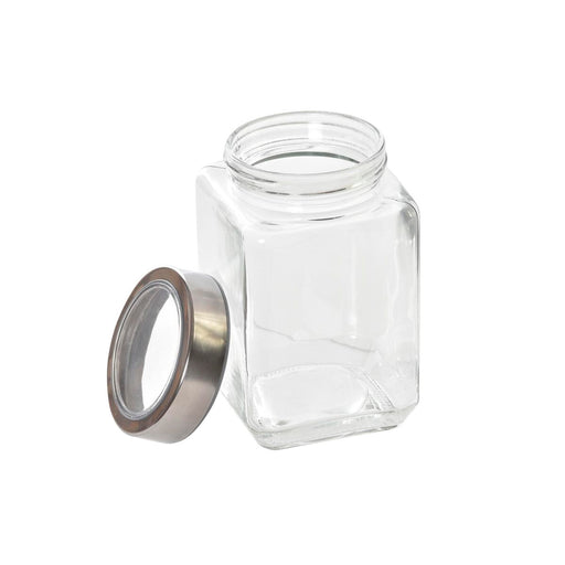 Conjunto de 3 Potes DKD Home Decor Cristal Aço inoxidável (500 ml) (750 ml) (1L) (3 Peças)