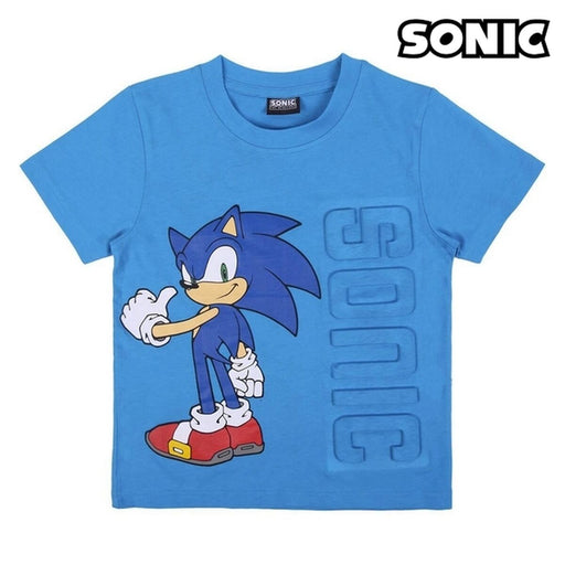 Camisola de Manga Curta Infantil Sonic Azul