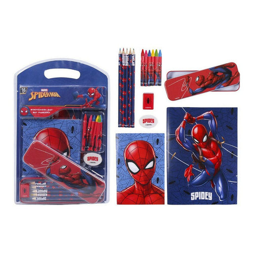 Set de Papelaria Spiderman Vermelho (16 pcs)