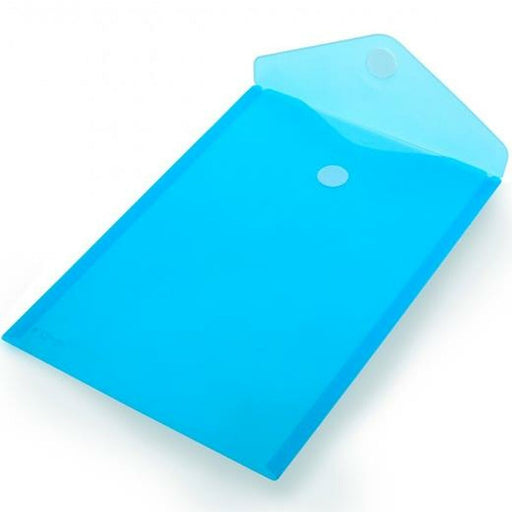 Pasta Office Box Classic Sobre Velcro Vertical Azul Translúcido A4+ (10 Unidades)