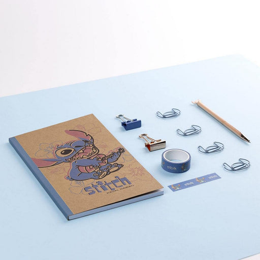Set de Papelaria Stitch 10 Peças Azul