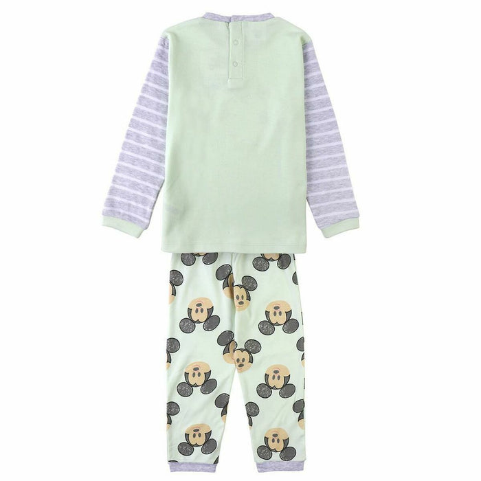 Pijama Infantil Mickey Mouse Cinzento Verde