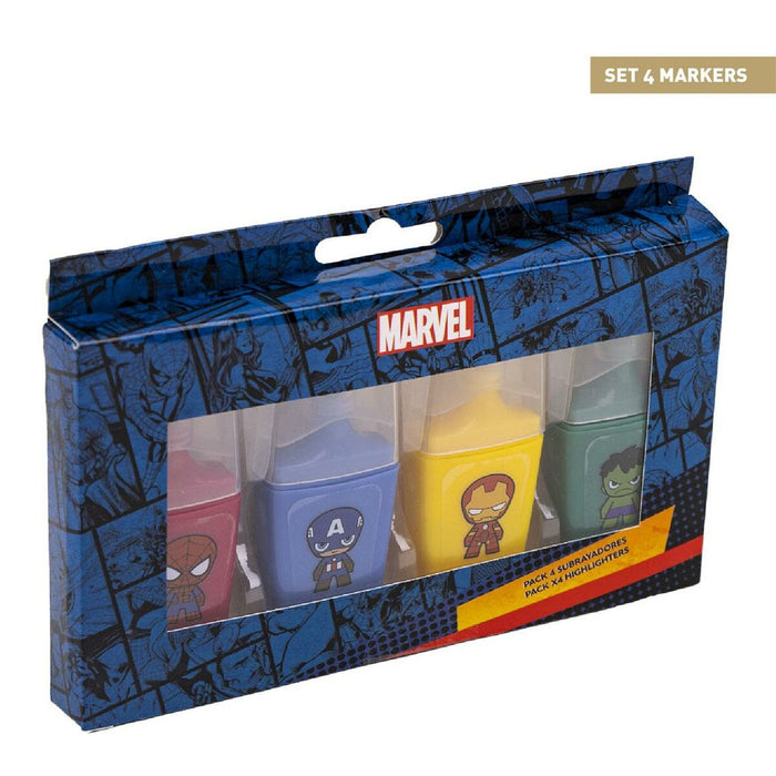 Conjunto de Marcadores Fluorescentes The Avengers 4 Peças Multicolor