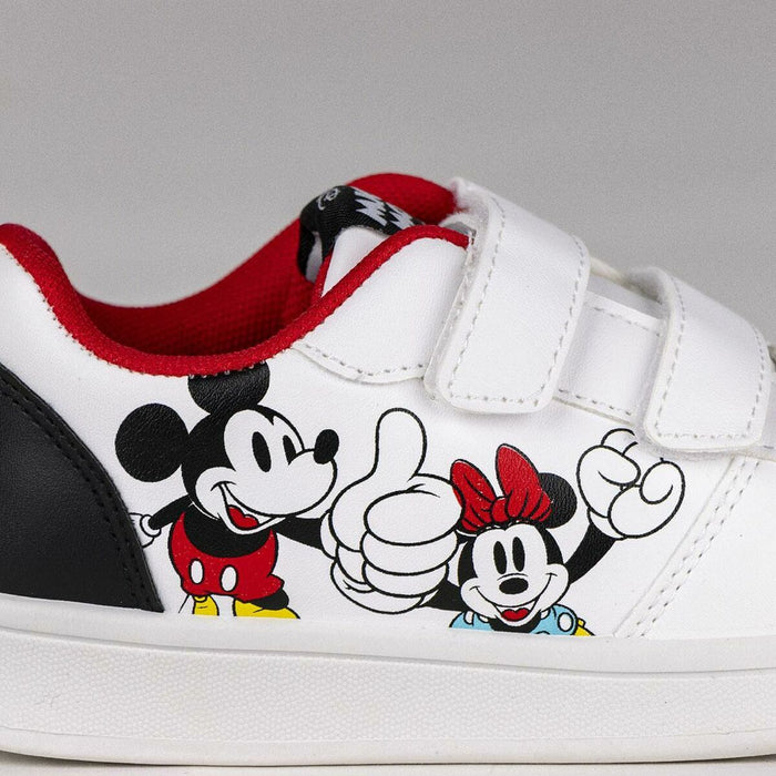 Sapatilhas de Desporto Infantis Mickey Mouse Velcro Branco