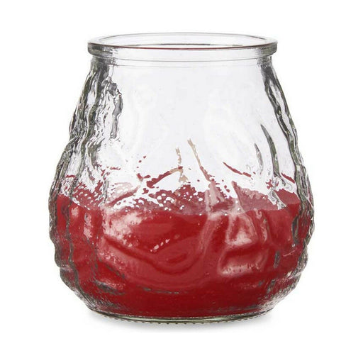Vela Gerânio Vermelho Transparente Vidro Parafina 6 Unidades (9 x 9,5 x 9 cm)