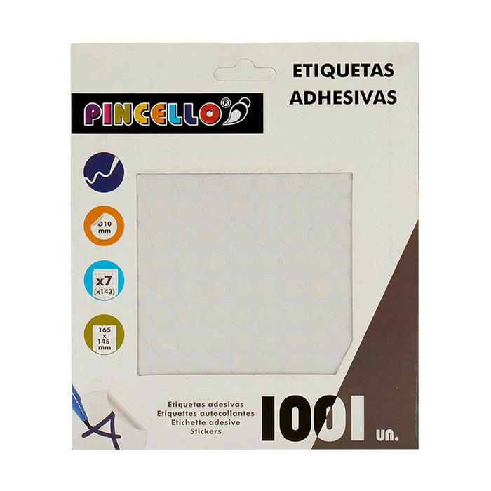 Etiquetas adesivas Ø 10 mm Branco (12 Unidades)