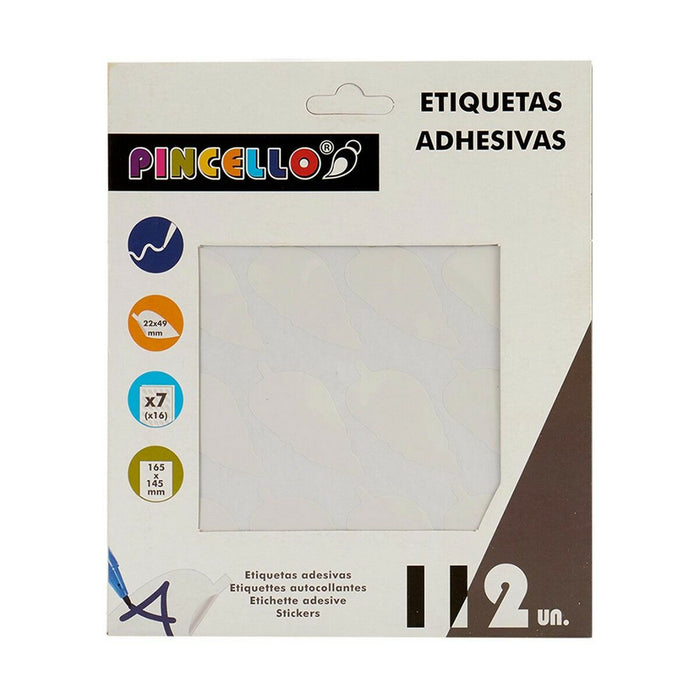Etiquetas adesivas Branco 22 x 49 mm Folhas (12 Unidades)