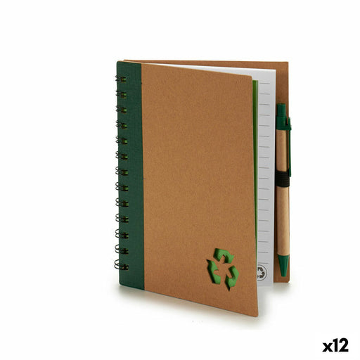 Caderno de Argolas com Caneta Cartão Reciclado 1 x 18 x 14 cm (12 Unidades)