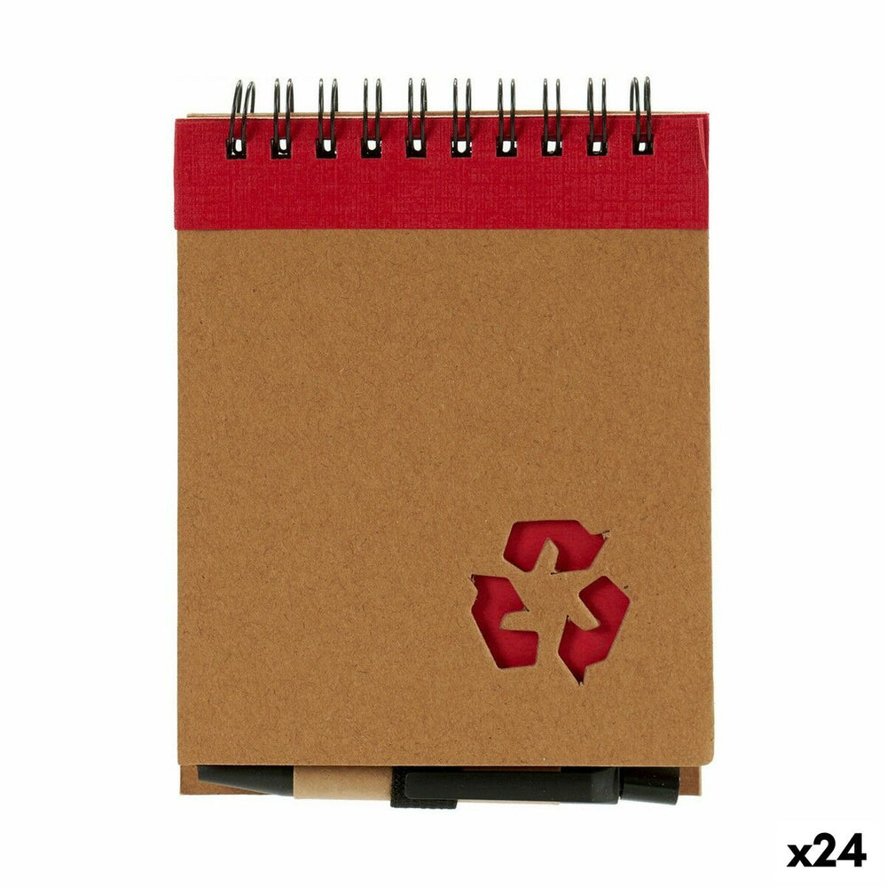 Caderno de Argolas com Caneta Cartão Reciclado 1 x 10 x 13 cm (24 Unidades)