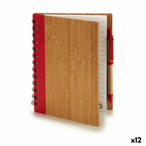 Caderno de Argolas com Caneta Bambu 1 x 18 x 14 cm (12 Unidades)
