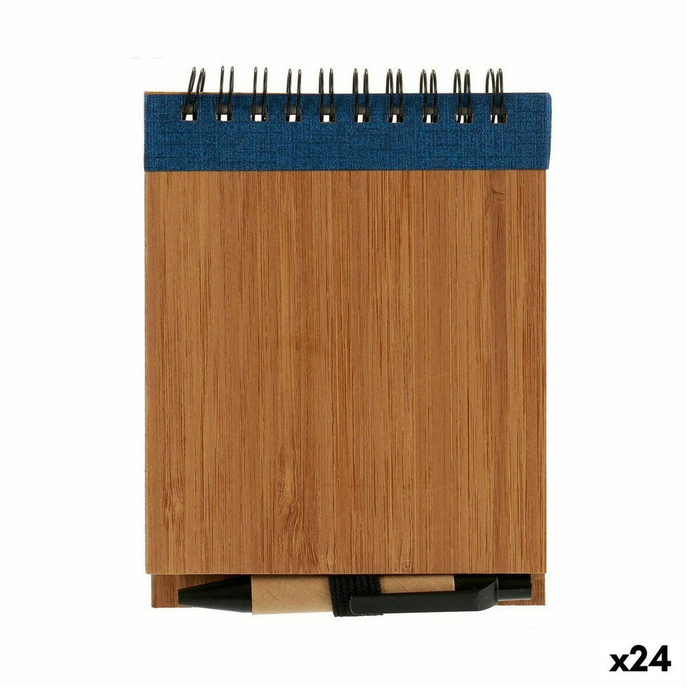 Caderno de Argolas com Caneta Bambu 1 x 10 x 13 cm (24 Unidades)