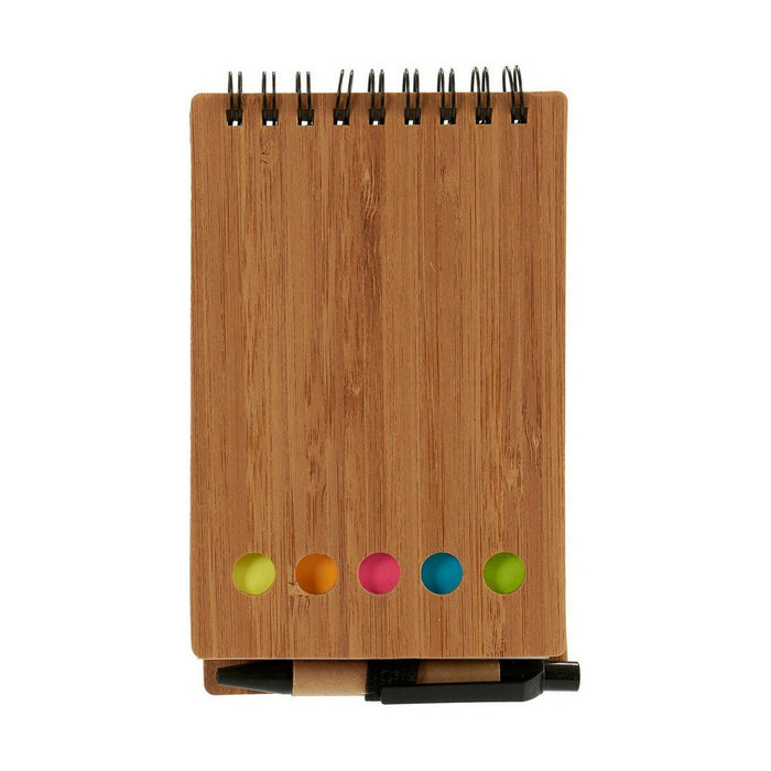 Caderno de Argolas com Caneta Bambu 1 x 14,5 x 9 cm Castanho (24 Unidades)