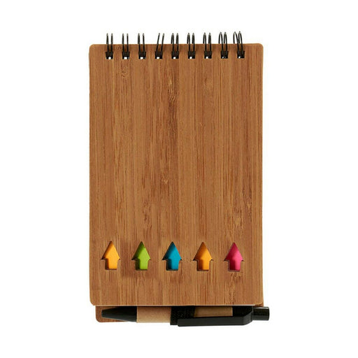 Caderno de Argolas com Caneta Bambu 1 x 14,5 x 9 cm Castanho (24 Unidades)