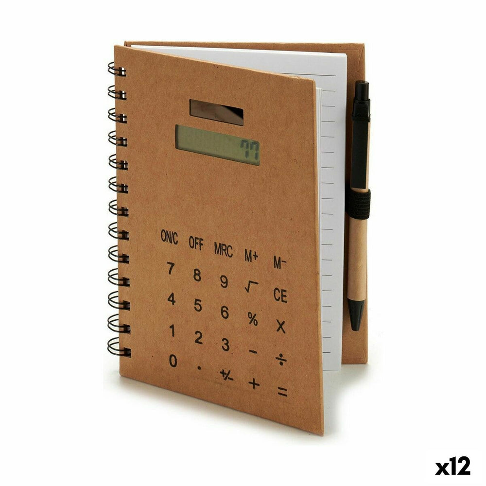 Caderno de Argolas com Caneta Calculadora 14 x 18 x 1,5 cm (12 Unidades)