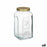 Frasco Homemade Transparente Dourado Metal Vidro 3 L 13 x 25 x 13 cm (6 Unidades)