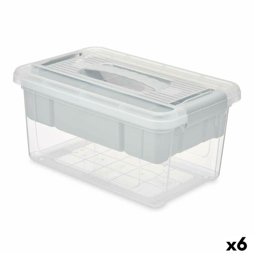Caixa Multiusos Cinzento Transparente Plástico 5 L 29,5 x 14,5 x 19,2 cm (6 Unidades)