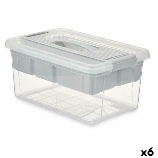 Caixa Multiusos Cinzento Transparente Plástico 9 L 35,5 x 17 x 23,5 cm (6 Unidades)