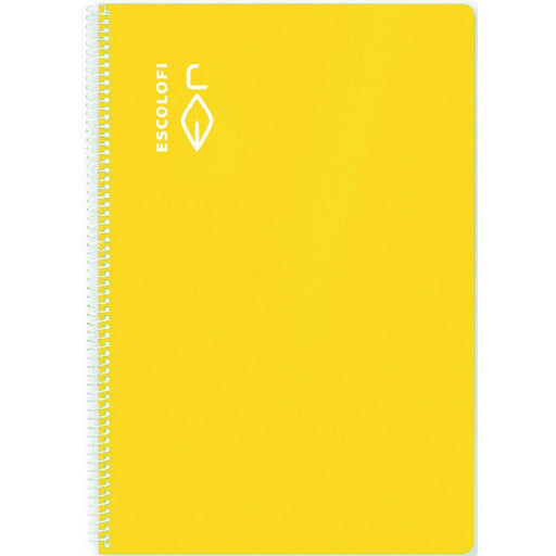 Caderno ESCOLOFI 5 Unidades Amarelo Quarto