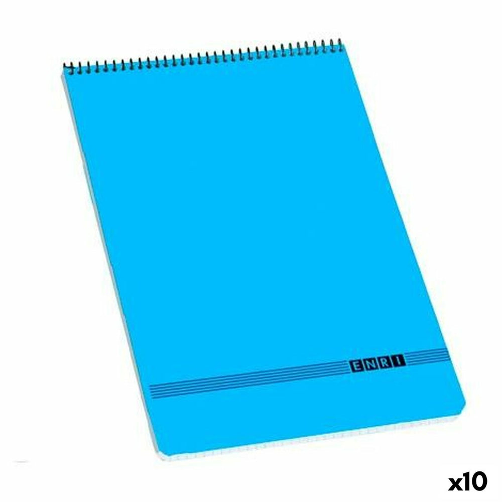 Caderno ENRI 80 Folhas Azul (10 Unidades)