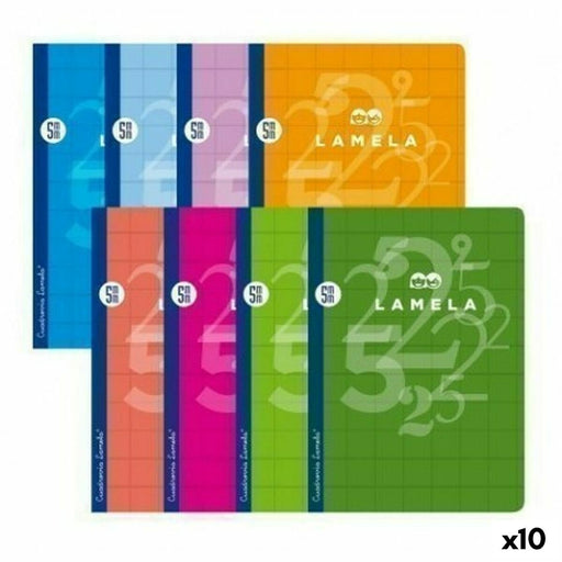 Caderno Lamela Multicolor 5 mm 50 Folhas Quarto (10 Unidades)