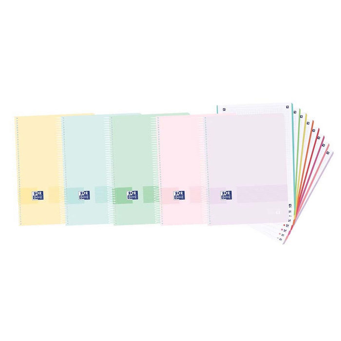 Conjunto de cadernos Oxford Multicolor A4+ 160 Folhas (5 Unidades)