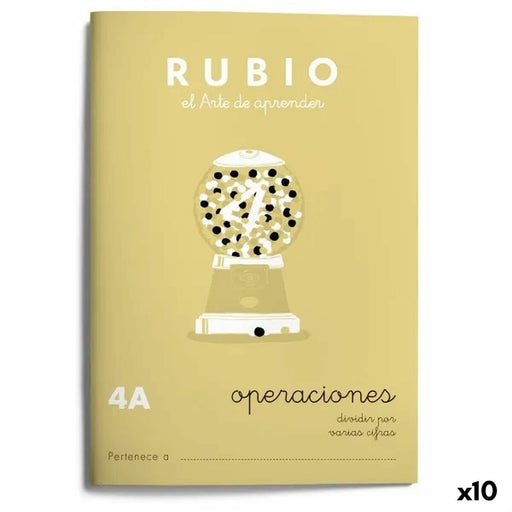 Caderno quadriculado Rubio Nº4A A5 Espanhol 20 Folhas (10 Unidades)
