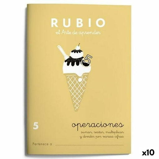 Caderno quadriculado Rubio  Nº 5 A5 Espanhol 20 Folhas (10 Unidades)