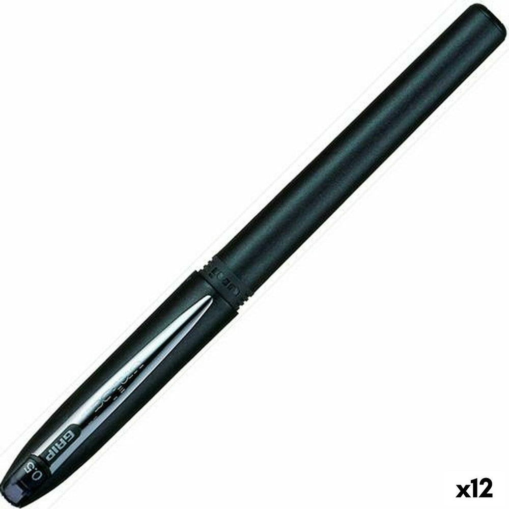 Caneta Roller Uni-Ball Grip Micro UB-245 Preto 0,5 mm (12 Unidades)