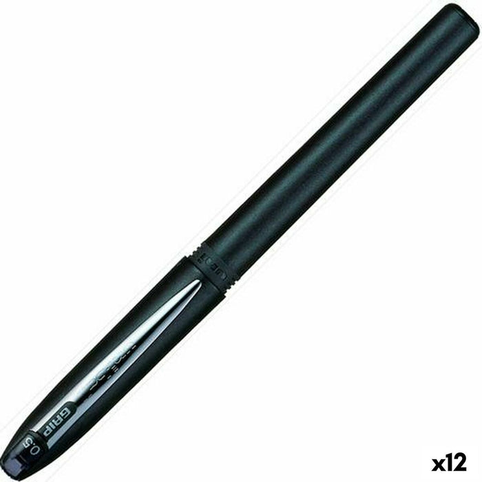 Caneta Roller Uni-Ball Grip Micro UB-245 Preto 0,5 mm (12 Unidades)